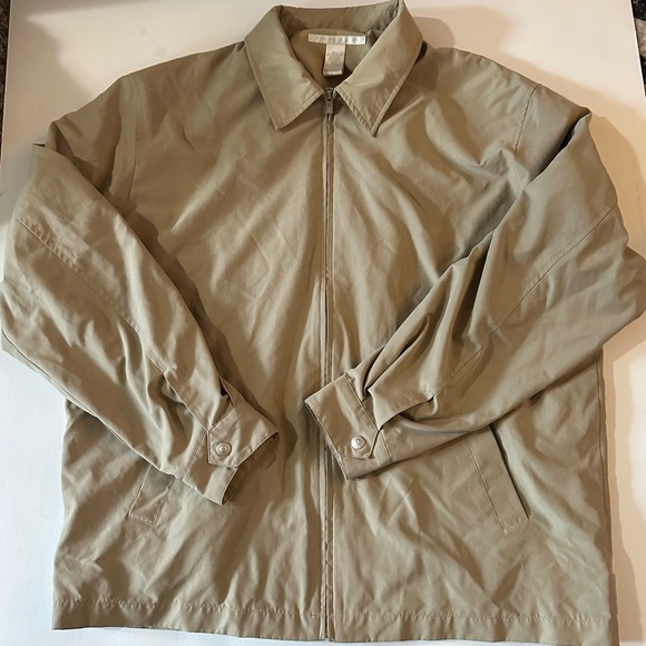Perry Ellis Tan Lightweight Shirt Jacket with Zip-Up Closure - Picture 3 of 10